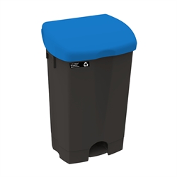 Affaldsspand til sortering<br>Sort med blå låg - 50 liter