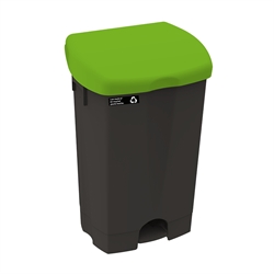Affaldsspand til sortering<br>Sort med grøn låg - 50 liter