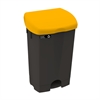 Affaldsspand til sortering<br>Sort med gul låg - 50 liter