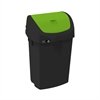 Affaldsspand 25 liter<br>Materiale: Plast<br>Sort m/grøn låg