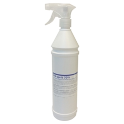 IPA-sprit 70% m/sprayer - Desinfektionsmiddel til overflader, 1 liter